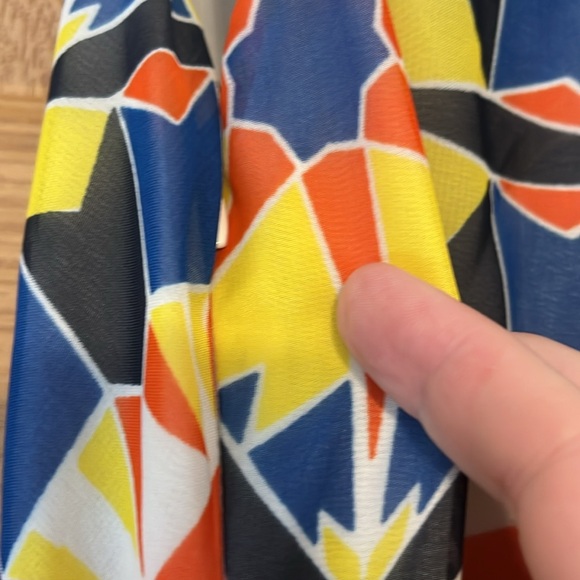 Ann Taylor maxi dress size 8 gorgeous tropical pattern sleeveless v neck front - Picture 5 of 6